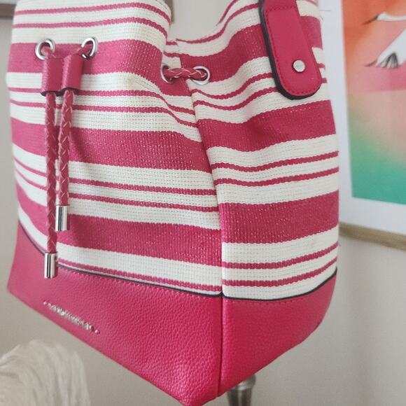 Vintage Dana Buchman Woven Faux Leather Tote Bag - Picture 3 of 11